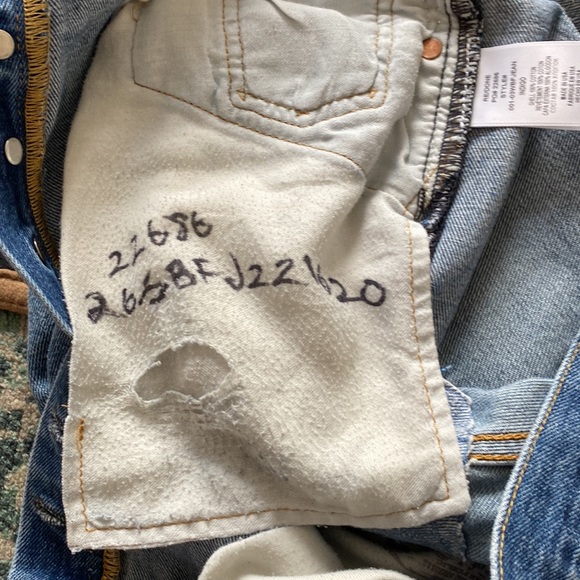 NWT RE/DONE x Levi’s Rare Studded Boyfriend Denim Jeans in Indigo Blue Size 26 - Picture 10 of 15